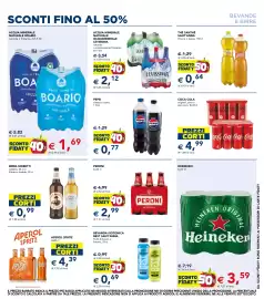 Volantino Esselunga Pagina 9: Heineken Original €3,59, Acqua minerale naturale Boario €1,69