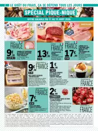 Catalogue E.Leclerc page 2: Soufflé au fromage €1,95, COCHONOU Saucisson Pavé Nature €13,95
