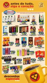 Encarte Bramil Supermercados Página 1: Cappuccino 3 corações €17,99, Café 3 corações gourmet €24,99