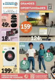 Folheto E.Leclerc Página 1: Carro de corrida fórmula 1 lego €18,95, Máquina de lavar roupa e-kly €199,99