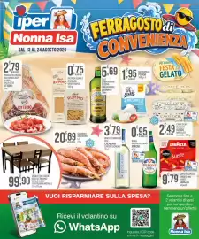 Volantino Iper Nonna Isa Pagina 1: Birra Nastro Azzurro Peroni €0,95, Tavolo con 4 sedie €99,90