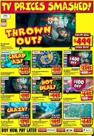 JB Hi-Fi catalogue Page 13: TCL 50" 4K Google Mini LED TV €995,00, Samsung 42" S90H OLED 4K Smart AI TV €1.495,00