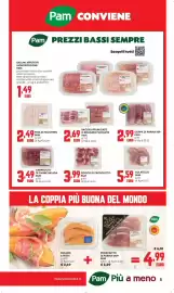 Volantino Panorama Pagina 5: Fiocco di Prosciutto Pam €3,99, Carpaccio di carne salada Pam €3,49