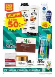 Stora Coop reklamblad vecka 34 Sida 10: Ansiktsvård €95,00, Schampo/Balsam €50,00