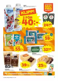 Stora Coop reklamblad vecka 34 Sida 5: Havrekuddar/ havreflingor €55,00, Bröd €25,00
