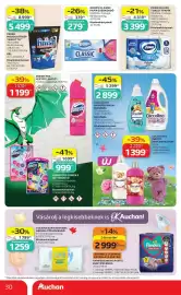 Auchan akciós újság hét 33 Oldal 30: FINISH Mosogatógép-tabletta €5.499,00, Zewa Deluxe toalettpapír €3.399,00