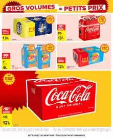 Catalogue Carrefour page 4: ORANGINA €13,60, COCA COLA €13,12