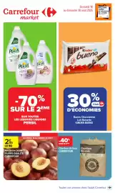 Catalogue Carrefour Market page 1: Kinder Bueno €2,49, Nectarine jaune €2,99