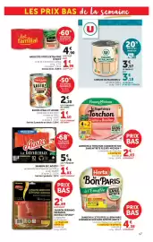 Catalogue Super U page 17: Aoste Jambon sec €7,57, Paul & Louise Ravioli Bolognaise €3,30