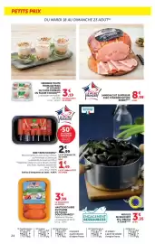 Catalogue Super U page 24: BRIENT Jambon cuit supérieur €8,99, MOULES DE BOUCHOT STG €3,35