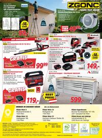 Zgonc Flugblatt Seite 24: Akku-Maschinen-Set TE-TK 18/3 Li €149,00, Werkstattwagen + Werkbank Edelstahl €599,00