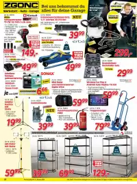 Zgonc Flugblatt Seite 20: Regal €129,00, Pulverfeuerlöscher PDE6 €39,99
