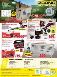Zgonc Flugblatt Seite 24: Akku-Maschinen-Set TE-TK 18/3 Li €149,00, Werkstattwagen + Werkbank Edelstahl €599,00