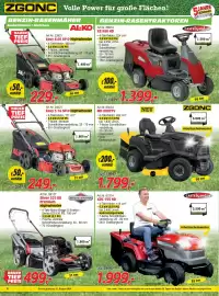 Zgonc Flugblatt Seite 4: Silver 525 BR Premium Highwheeler €499,00, Castelgarden XE 966 HD €1.399,00