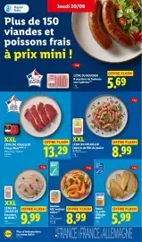 Catalogue Lidl semaine 34 page 10: Pillet VOLAILLER Émincés de filet de poulet €8,99, Gambas ASC entières cuites €8,99