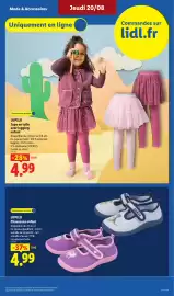 Catalogue Lidl semaine 34 page 31: LUPILU Chaussons enfant €4,99, LUPILU Jupe en tulle avec legging enfant €4,99