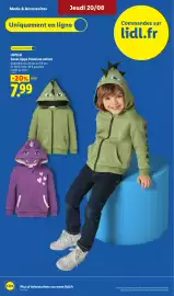 Catalogue Lidl semaine 34 page 32: LUPILU Sweat zippé Premium enfant €7,99