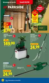 Catalogue Lidl semaine 34 page 36: PARKSIDE Broyeur de végétaux à rotor €149,00, PARKSIDE Taille-haies télescopique €8,99