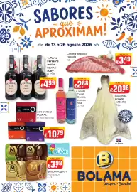 Folheto Bolama Página 1: Gelado magnum multipack €3,98, Costela de porco rapada €3,49