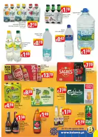 Folheto Bolama Página 11: água frize ananás/groselha/laranja/limão/maracujá €2,18, água pedras ananás/limão €1,49