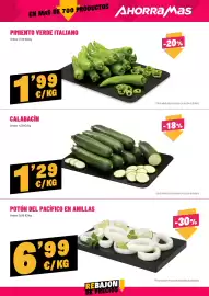 Folleto AhorraMas semana 33 Página 7: Calabacín €1,29, Pimiento verde italiano €1,99