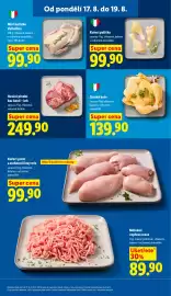 Lidl leták Strana 17: Kuřecí paličky €99,90, Hovězí přední bez kosti – krk €249,90