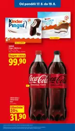 Lidl leták Strana 9: Kinder Pinguí / Mléčný řez €99,90, COCA-COLA, COCA-COLA ZERO €31,90