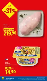 Lidl leták Strana 10: Milko Tvaroháček €14,90, Krůtí prsa €219,90