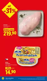 Lidl leták Strana 8: Milko Tvaroháček €14,90, Krůtí prsa €219,90