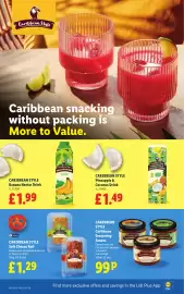 Lidl leaflet week 34 Page 16: Caribbean Style Soft Cheese Roll €1,29, Caribbean Style Banana Nectar Drink €1,99