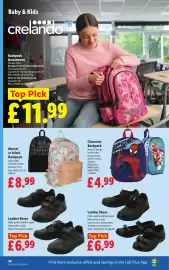 Lidl leaflet week 34 Page 18: Character Backpack €4,99, Marvel or Stitch Backpack €8,99