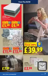 Lidl leaflet week 34 Page 23: Livarno alarm clock €2,99, Livarno throw €7,99
