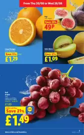 Lidl leaflet week 34 Page 3: Red Grapes €1,49, Figs €0,49