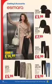 Lidl leaflet week 34 Page 30: Esmara wide leg trousers €5,99, Esmara ladies' super skinny jeans €9,99