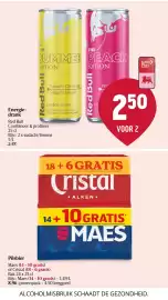Delhaize folder week 33 Pagina 29: Red Bull energiedrank €2,50, Pilsbier Maes of Cristal €8,96