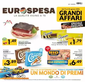 Volantino Eurospesa Pagina 1: Cornetto CLASSICO €3,89, Tonno all'olio di oliva pescato a canna Riomare €6,49