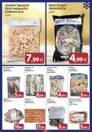 Volantino Docks Cash&Carry Pagina 32: Gamberi Sgusciati COMAVICOLA €7,99, Rana Pescatrice con Pelle PANAPESCA €5,39