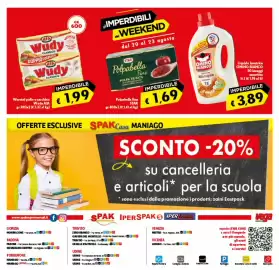 Volantino Spak Supermercati Pagina 12: Wurstel pollo e tacchino Wudy AIA €1,99, Liquido lavatrice OMINO BIANCO €3,89