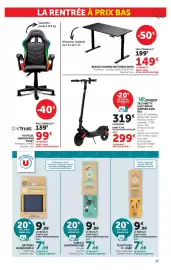 Catalogue Super U | La rentrée à prix bas page 31: U ÉCOUTEURS €7,99, NOVA Bureau Gaming Motorise €149,00