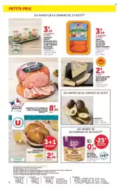 Catalogue U Express page 4: BRIENT Jambon cuit supérieur €8,99, Verrines truite fromage frais et légumes €3,19