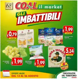 Volantino Coal Pagina 1: Birra Moretti €5,34, Pasta di semola La Molisana €0,79