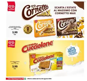 Volantino Interspar Pagina 2: Cucciolone Classico Algida €3,99, Cornetto Max Algida €3,99