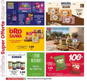 Volantino Interspar Pagina 6: Composte Zero Residui 100% Frutta gusti assortiti Zuegg €2,69