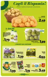 Volantino Coop Radenza Pagina 21: Spinaci Cubello Foglia Più OROGEL €2,39, PataSnella Patatine Pizzoli €2,79