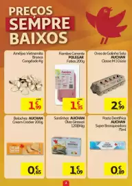 Folheto Auchan semana 33 Página 2: Fiambre corrente fatias €1,35, Amêijoa vietnamita branca congelada kg €1,99