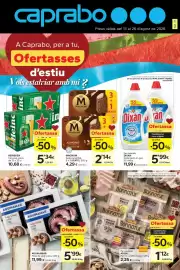 Catálogo Caprabo Página 1: Heineken - cervesa €10,68, Magnum - gelat ametllat, 3+1 gratis €4,29