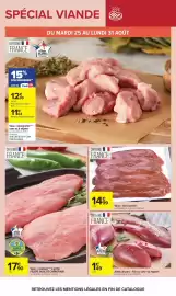 Catalogue Carrefour page 23: Abats de porc: foie ou cœur ou rognon €1,49, Veau : foie à poêler €14,99