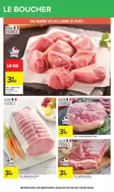 Catalogue Carrefour page 24: Porc: poitrine morceau €3,19, Porc: épaule sans €3,99