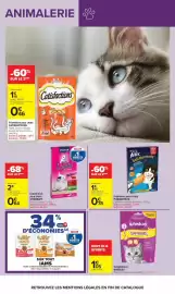 Catalogue Carrefour page 54: VITAKRAFT Liquid stick pour chats €2,64, PURINA FELIX Deli Moments €2,73