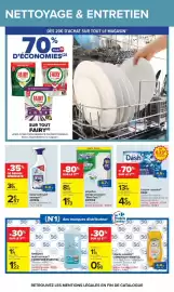 Catalogue Carrefour page 61: Dash Lessive capsules €4,05, Swiffer Lingettes attrape-poussière €1,73